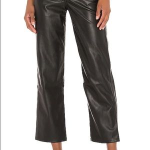 Faux Leather Ribcage Straight